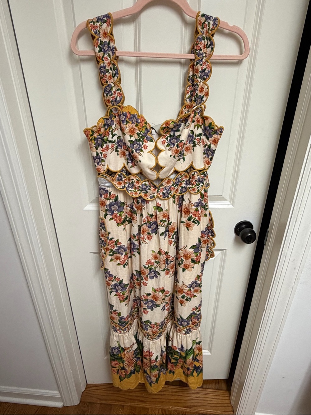 FARM Rio Sand Hilo Stripes Midi Dress Size Medium - Picture 6 of 8